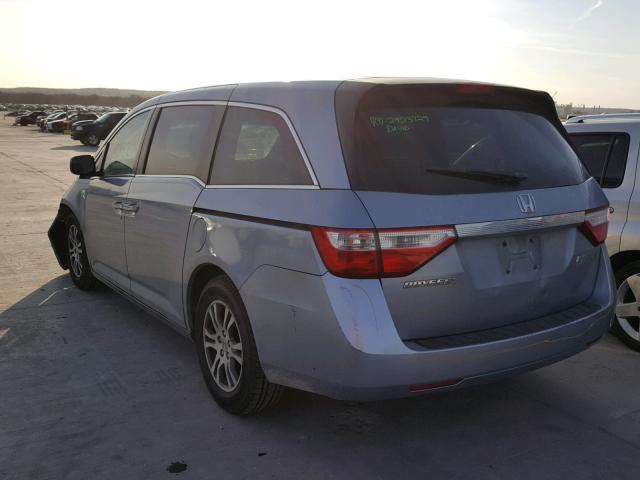 5FNRL5H49CB024371 - 2012 HONDA ODYSSEY EX BLUE photo 3