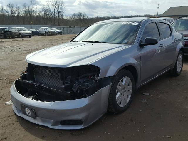 1C3CDZAB0EN125620 - 2014 DODGE AVENGER SE GRAY photo 2