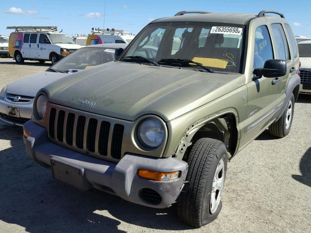 1J4GL48K24W223592 - 2004 JEEP LIBERTY SP GREEN photo 2