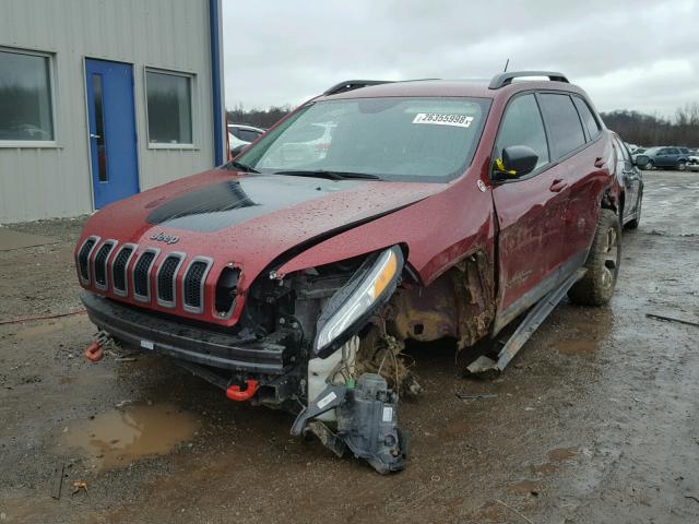 1C4PJMBB4EW128327 - 2014 JEEP CHEROKEE T RED photo 2