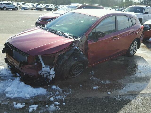 4S3GTAA65J3721672 - 2018 SUBARU IMPREZA RED photo 2