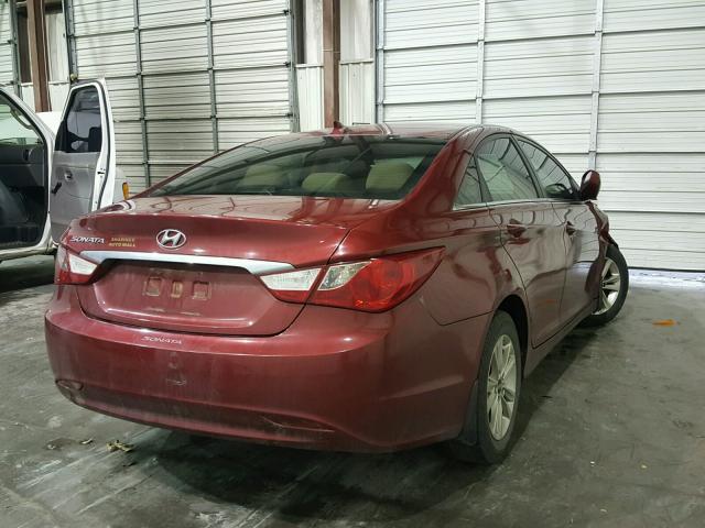 5NPEB4AC5CH467762 - 2012 HYUNDAI SONATA GLS BURGUNDY photo 4