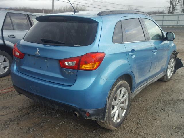 4A4AR4AU4DE007408 - 2013 MITSUBISHI OUTLANDER BLUE photo 4