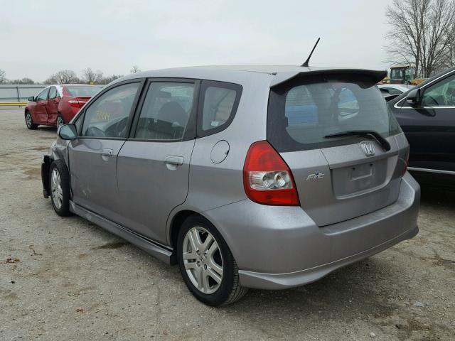 JHMGD38668S066810 - 2008 HONDA FIT SPORT SILVER photo 3