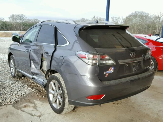 2T2ZK1BA2CC065516 - 2012 LEXUS RX 350 CHARCOAL photo 3