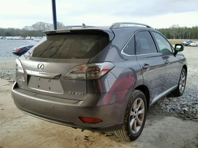 2T2ZK1BA2CC065516 - 2012 LEXUS RX 350 CHARCOAL photo 4