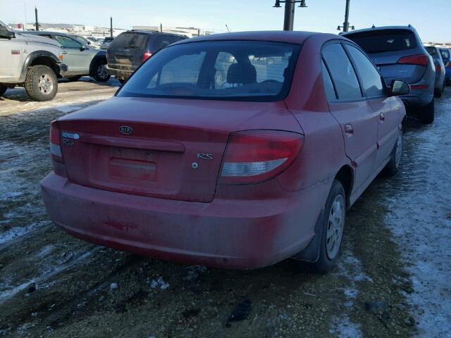 KNADC125236275942 - 2003 KIA RIO RED photo 4