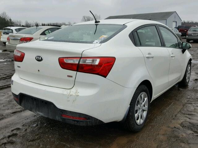 KNADM4A33D6162954 - 2013 KIA RIO LX WHITE photo 4