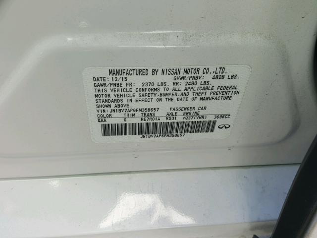 JN1BV7AP6FM358657 - 2015 INFINITI Q50 BASE Blanco foto 10