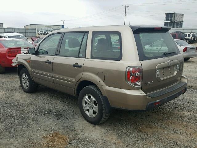 5FNYF18166B010658 - 2006 HONDA PILOT LX GOLD photo 3