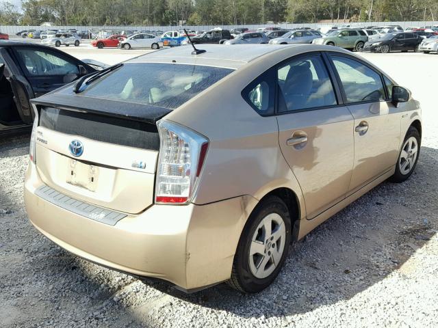 JTDKN3DU3A0041135 - 2010 TOYOTA PRIUS BEIGE photo 4