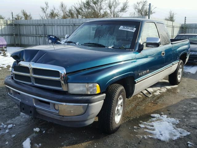 3B7HC13Z8VG798051 - 1997 DODGE RAM 1500 GREEN photo 2