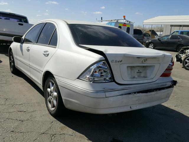 WDBRF61J33F395484 - 2003 MERCEDES-BENZ C 240 WHITE photo 3