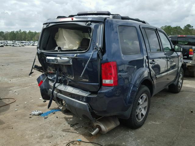 5FNYF3H85AB003833 - 2010 HONDA PILOT TOUR BLUE photo 4