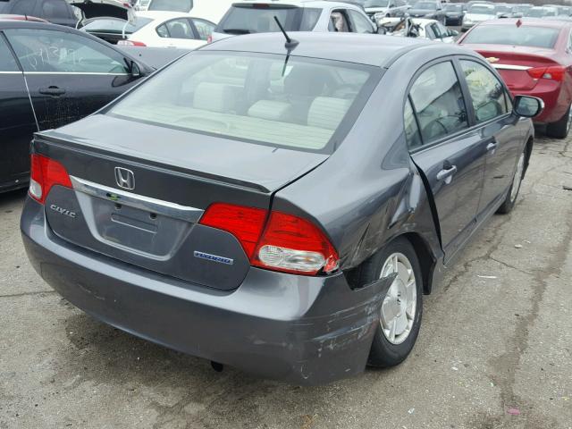 JHMFA36239S016565 - 2009 HONDA CIVIC HYBR GRAY photo 4