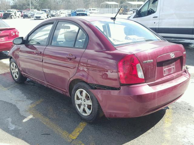 KMHCN46C59U301081 - 2009 HYUNDAI ACCENT GLS BURGUNDY photo 3