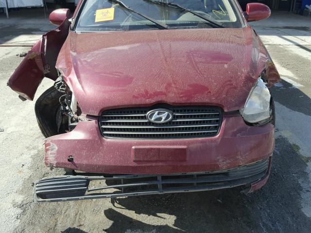 KMHCN46C59U301081 - 2009 HYUNDAI ACCENT GLS BURGUNDY photo 7