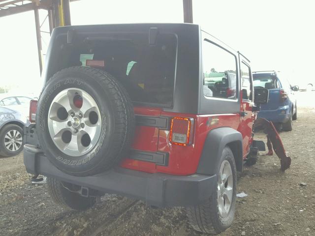 1J4AA2D17BL514035 - 2011 JEEP WRANGLER S RED photo 4