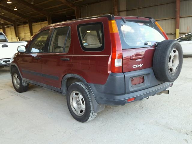 JHLRD68434C013435 - 2004 HONDA CR-V LX MAROON photo 3