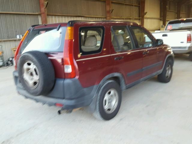 JHLRD68434C013435 - 2004 HONDA CR-V LX MAROON photo 4