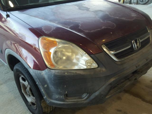 JHLRD68434C013435 - 2004 HONDA CR-V LX MAROON photo 9