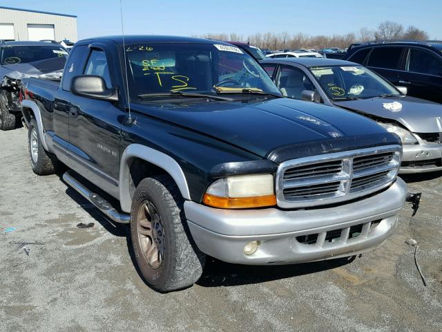 1B7GL42X72S525037 - 2002 DODGE DAKOTA SLT GREEN photo 1