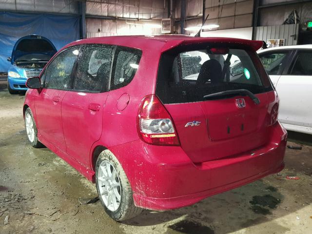 JHMGD38657S036468 - 2007 HONDA FIT S RED photo 3