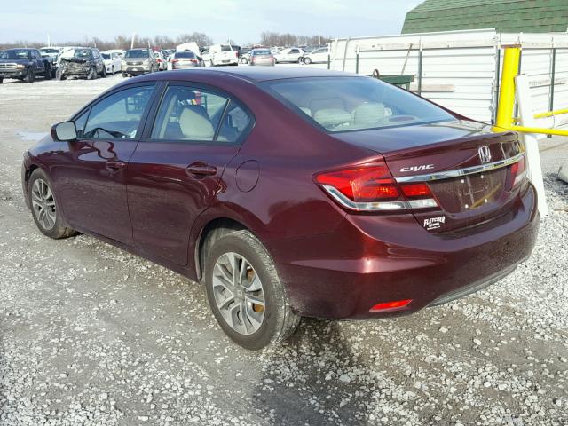 19XFB2F89FE007753 - 2015 HONDA CIVIC EX წითელი ფოტო 3