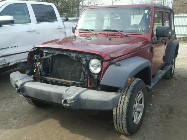 1J4GA39179L742863 - 2009 JEEP WRANGLER U BURGUNDY photo 2