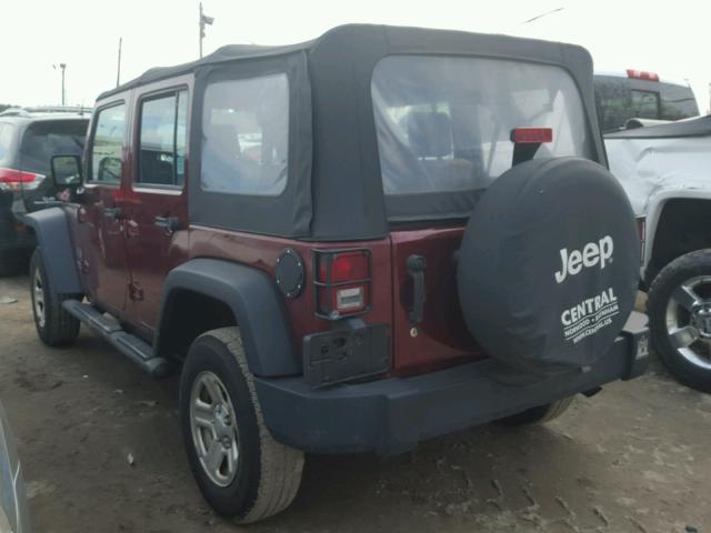 1J4GA39179L742863 - 2009 JEEP WRANGLER U BURGUNDY photo 3