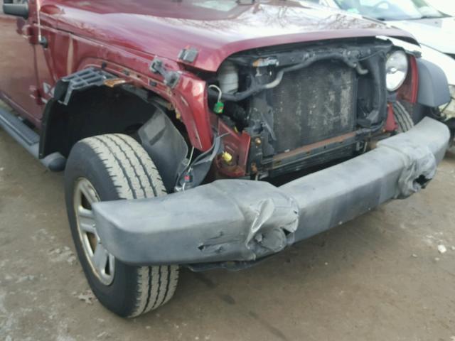 1J4GA39179L742863 - 2009 JEEP WRANGLER U BURGUNDY photo 9