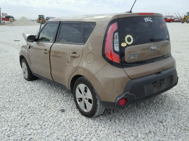 KNDJN2A24F7174199 - 2015 KIA SOUL BROWN photo 3