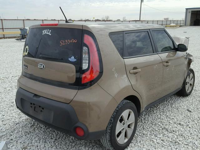 KNDJN2A24F7174199 - 2015 KIA SOUL BROWN photo 4