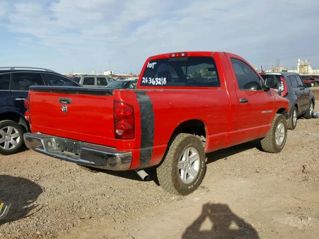 1D7HA16K47J519951 - 2007 DODGE RAM 1500 S RED photo 4