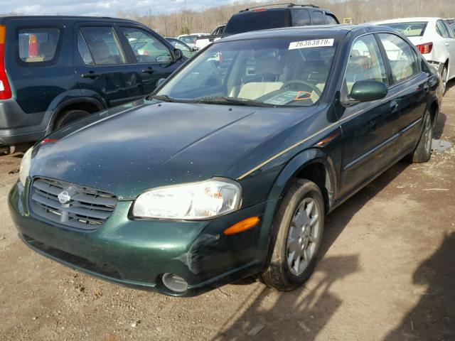 JN1CA31D71T811360 - 2001 NISSAN MAXIMA GXE GREEN photo 2