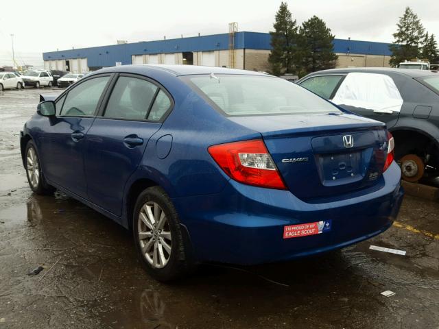 19XFB2F89CE016416 - 2012 HONDA CIVIC EX ლურჯი ფოტო 3