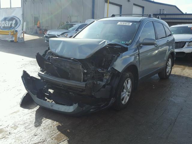 5J6RE4H77BL041447 - 2011 HONDA CR-V EXL GREEN photo 2