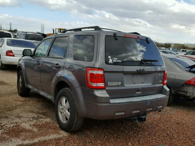 1FMCU0DG2AKB89664 - 2010 FORD ESCAPE XLT GRAY photo 3