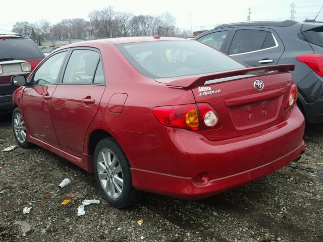 1NXBU4EE6AZ248056 - 2010 TOYOTA COROLLA BA RED photo 3