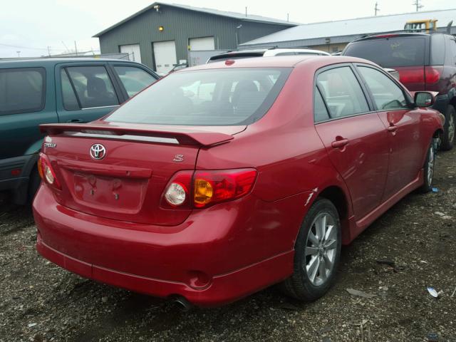 1NXBU4EE6AZ248056 - 2010 TOYOTA COROLLA BA RED photo 4