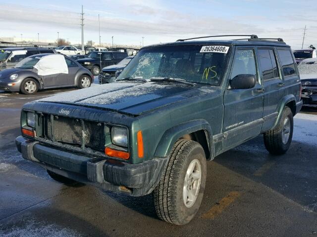 1J4FF48S11L567026 - 2001 JEEP CHEROKEE S GREEN photo 2