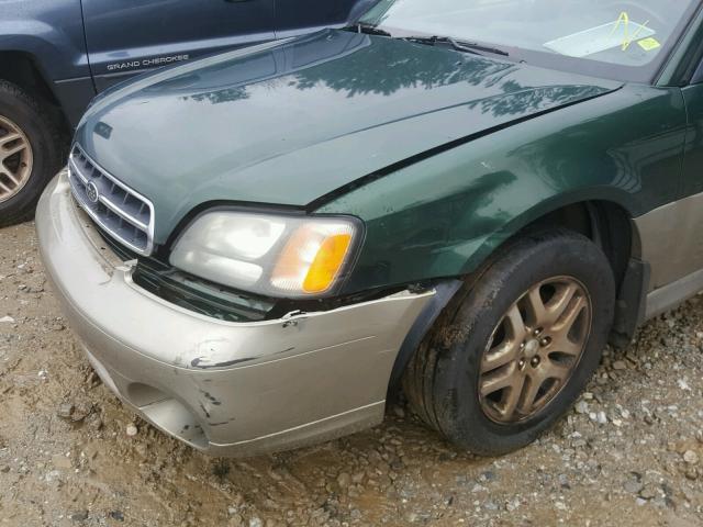 4S3BE6860Y7206427 - 2000 SUBARU LEGACY OUT GREEN photo 9