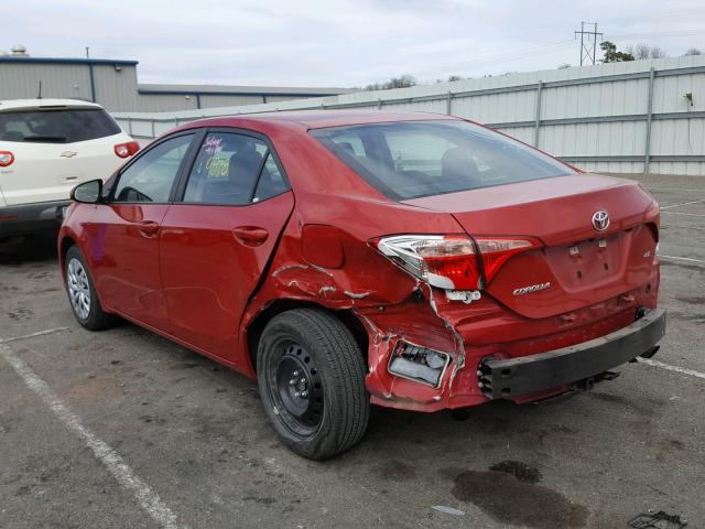 5YFBURHE7HP704831 - 2017 TOYOTA COROLLA L RED photo 3