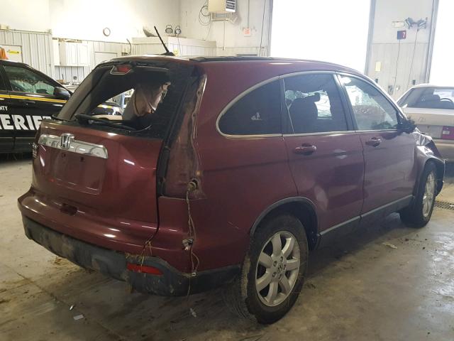 JHLRE38757C043952 - 2007 HONDA CR-V EXL RED photo 4