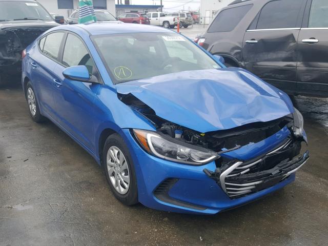 KMHD74LF1HU072832 - 2017 HYUNDAI ELANTRA SE BLUE photo 1