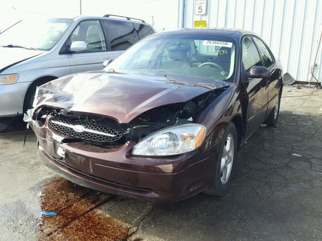 1FAFP53U9YG131485 - 2000 FORD TAURUS SE MAROON photo 2