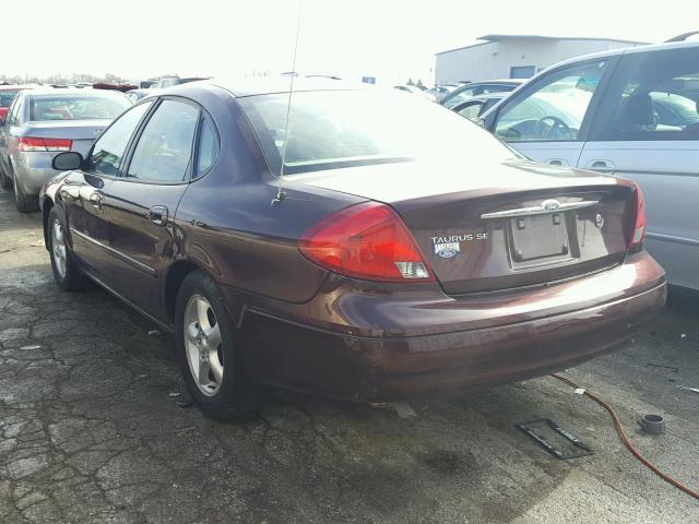 1FAFP53U9YG131485 - 2000 FORD TAURUS SE MAROON photo 3