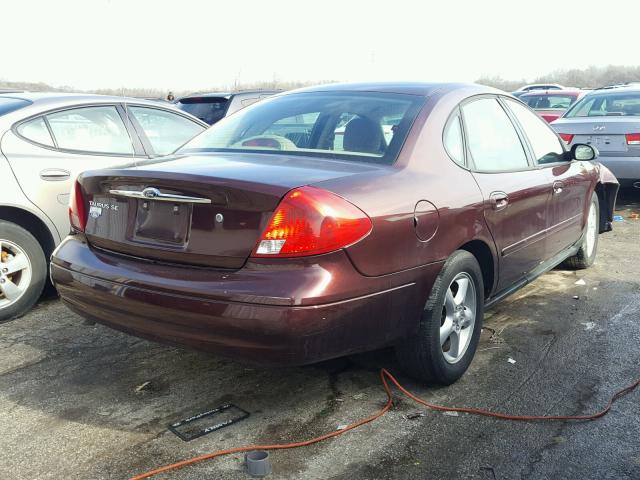 1FAFP53U9YG131485 - 2000 FORD TAURUS SE MAROON photo 4