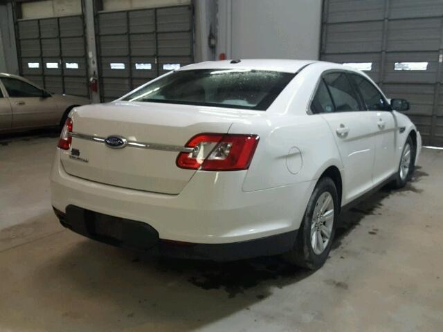 1FAHP2DW1CG140410 - 2012 FORD TAURUS SE WHITE photo 4