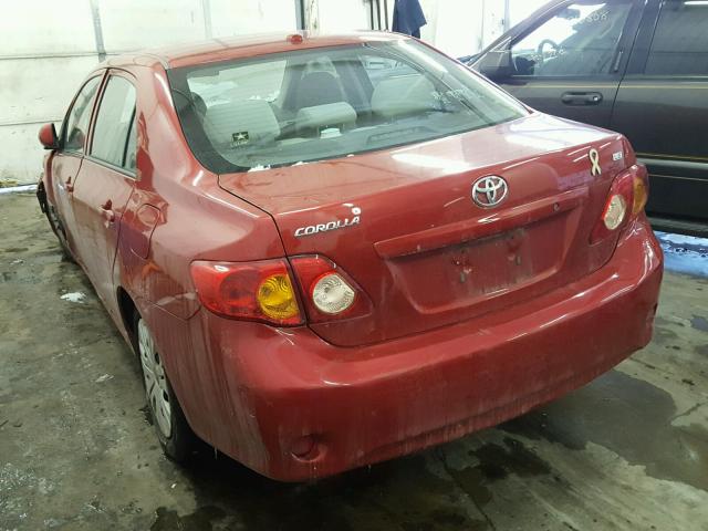 1NXBU4EE3AZ287476 - 2010 TOYOTA COROLLA BA RED photo 3